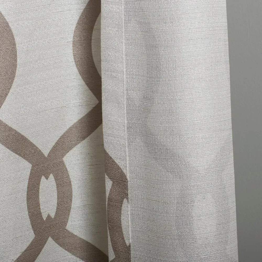 2 Plant City Kochi Beige Rod Pocket Curtain Panels Semi Sheer 54 x 108 NEW